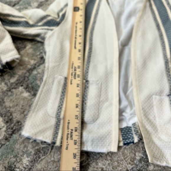 Ulla Johnson Womens paneled striped raw hem open blazer size 4 - Picture 8 of 10